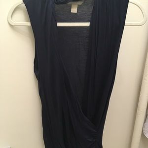 Dark Navy Draped Top by Banana Republic, Size S.